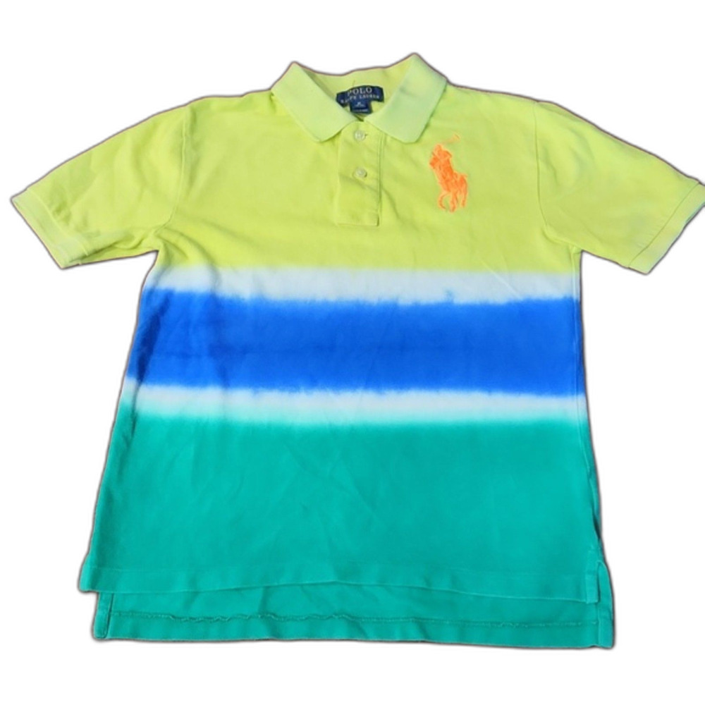 Polo Ralph Lauren Boys' Dip Dye Big Pony Polo Shirt, Multicolor, Size M (10-12)